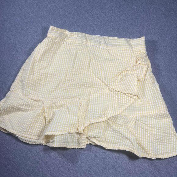 Sim & Sam Yellow Gingham Skirt woman’s S checkered pattern yellow skirt woman’s - Picture 1 of 6